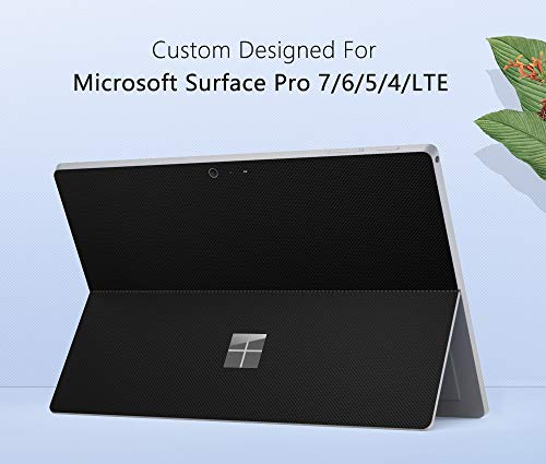Dadanism Skin Sticker Cover Decals Fits Microsoft Surface Pro 7/ Pro 6/ Pro 5/ Pro 4/ Pro LTE, PU Back Skin Sticker Paster Anti-Scratch Body Decal Protective Laptop Skin Cover Protector - Black - Image 3