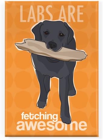 Pop Doggie Labs are Fetching Awesome Black Lab Labrador Retriever Fridge Magnet