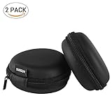SUNGUY [2-Pack] Black Earphone Carrying Cases Headphone Headset Earbuds Pouch Storage Bags for Earphone,Earbuds,Bluetooth Headset,Wired Headset,USB Cable,Phone Chargers and More