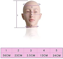 Minaky Soft Silicone Realistic Female Head Mask