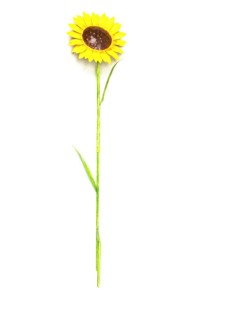 BWA Small Sunflower Flower - Freestanding Metal Garden Stake/Pole