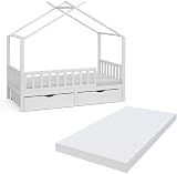 VitaliSpa Franka White House Bed 80x160 cm with 2 Drawers & Mattress view 1