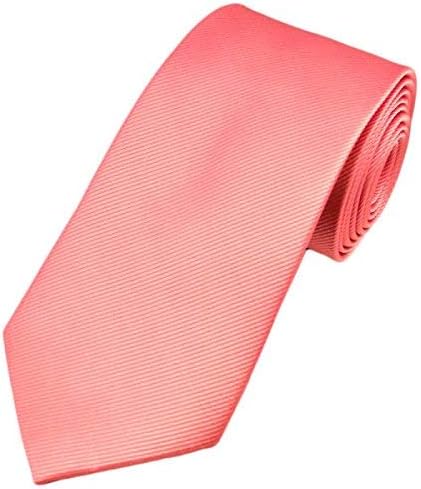 Sylust Premium Neck Tie for Men - Stripes Silk Texture (Standard, Pink)