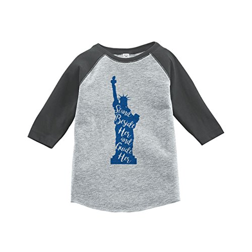 Custom Party Shop Kids Statue of Liberty 4th of July Grey Baseball Tee 2T