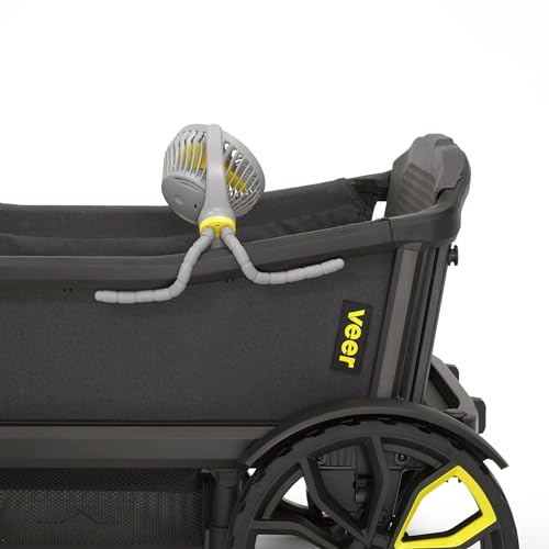 Veer Flex Fan - Portable Baby Stroller Fan - Lightweight and Quiet 4 Speed Motor Provides Maximum Cooling and Extra Long Battery Life - 360 Degree Rotation - Baby Finger Safe