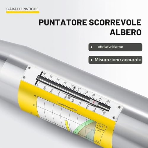 CGOLDENWALL Sclerometer for Concrete with Italian Manual Resiliometer Sclerometer in the Scope of 10-60 Mpa ZC3-A