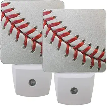 JOYPRINT Led Night Light Sport Ball Baseball, Auto Senor Dusk to Dawn Night Light Plug in for Kids Baby Girls Boys Adults Room