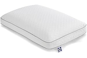 Sealy Essentials Memory Foam Bed Pillow for Pressure Relief, Adaptive Memory Foam Pillow with Washable Knit Cover, Standard, 24 x 16 in x 5 in,White
