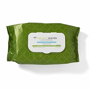 Medline FitRight Aloe Quilted Heavyweight Personal Cleansing Cloth Wipes, Unscented, Pack of 48, 8 x 12 inch Adult Large…
