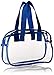 Clear Purse that is Event Stadium Approved. Clear Handbags for Cosmetics, Makeup, and Travel. Clear Bag Made of Transparent Plastic (Blue)