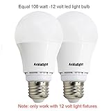 12 Watt A19 LED 12 Volt Bulb E26 Screw Base,Equivalent 100w Halogen Bulb,Daylight, Low Voltage LED Light Bulb for RV Camper Marine,Off Grid and Solar Light Fixture