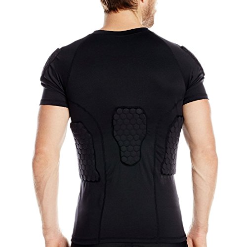 image for DGXINJUN Body Safe Guard Padded Compression Sports Short Sleeve Protec