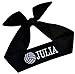 Volleyball TIE Back Moisture Wicking Headband Personalized with The Embroidered Name of Your Choice (Black Solid Tie Back) One Size
