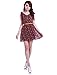 Allegra K Lady Self Tie Bowknot Shoulder Elastic Waist Floral Prints Lined Dress