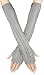 Bellady Womens Lady's Winter Knit Fingerless Arm Warmers Gloves, One Size Grey