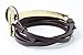 Golastartery Punk Alloy Anchor Bracelet Hand Leather Cuff Bracelet(Light Coffee)