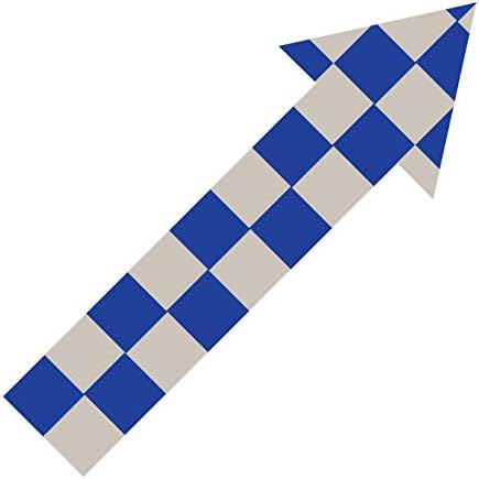 Superior Mark AMZ-A10-BLWCK Floor Marker, Arrow, 4" Width x 10" Length, Blue/White Checkerboard (Pack of 10)