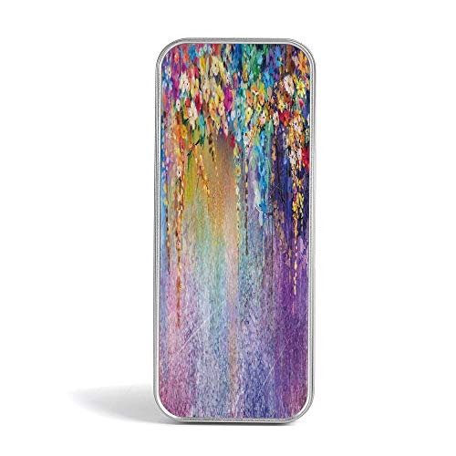 Eco Friendly,Mini Pencil Box,Watercolor Flower Home Decor,Perfect Holder for Pencils and Pens,Abstract Herbs Weeds Blossoms Ivy Back with Florets Shrubs Design