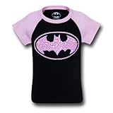 Batgirl Kids Sugar Glitter Symbol T-Shirt- Girls 5/6