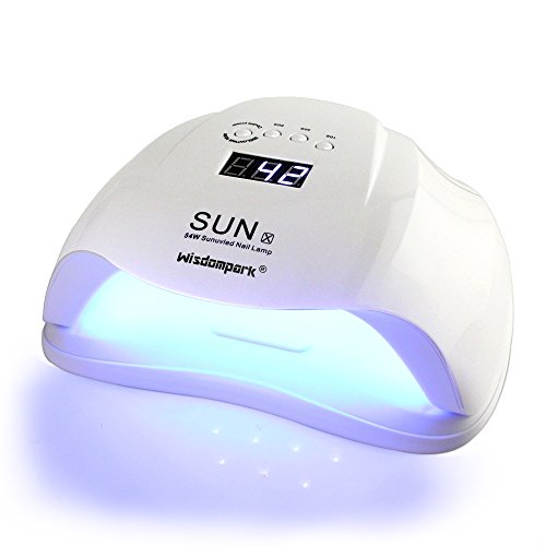 Wisdompark 54w led UV Nail Lamp,Nail Curing Dryer Lamp With Sensor/Timer Setting/Two Powers for Gel Finger Toe Nail Polish,New White - Thumbnail 7