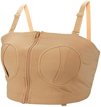 Primebabe Hands-Free Adjustable Breast - Pump Holding Bra for Breastfeeding Suitable for Breast Pumps by Medela, Lansinoh, Philips AVENT, Bellema, Spectra Baby, Evenflo and more Apricot,Small