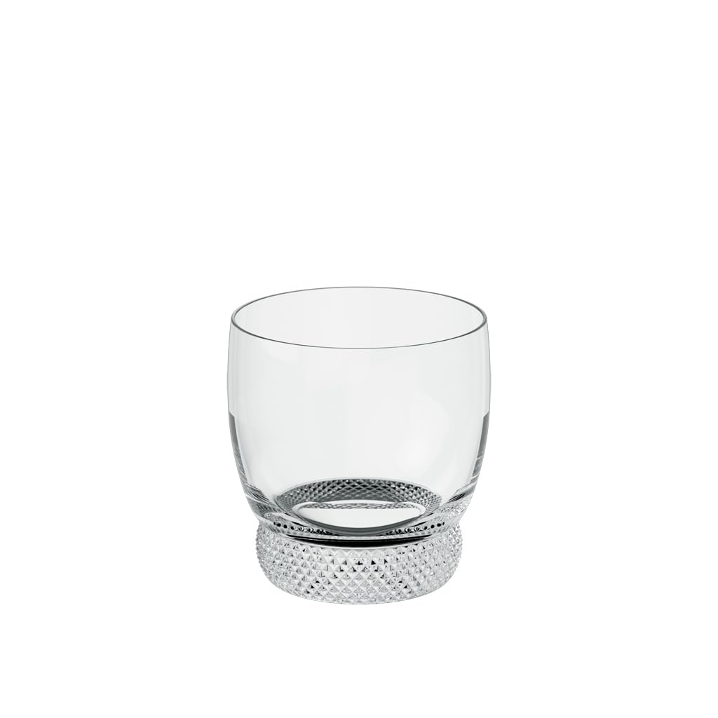 Villeroy & Boch - Octavie Whiskey Glass, Nostalgic Crystal Glass with Pebble Decoration Below The Goblet, Clear, Dishwasher Safe, 360 ml