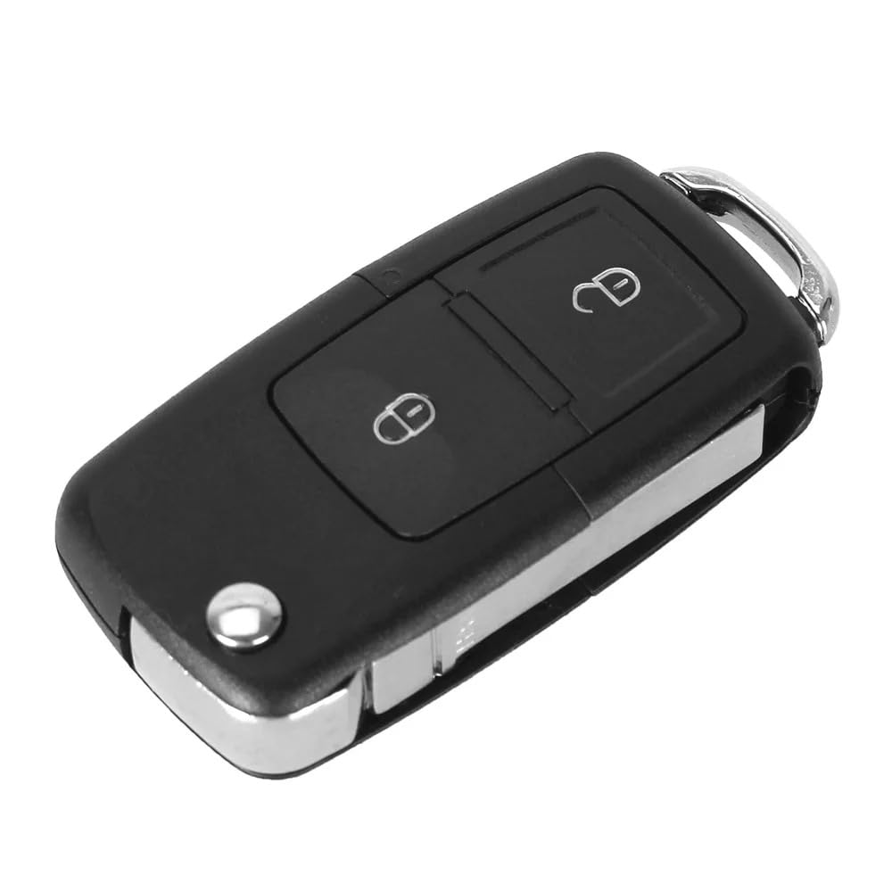 kuyuansu Compatible for 2 Buttons Remote Flip Folding Car Key Shell for VW MK4 Bora Golf 4 5 6 Passat Polo Bora Touran