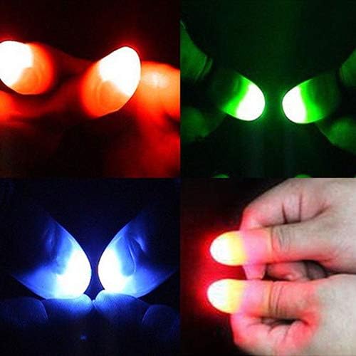 Bluelans Magic Super Bright Light Up Thumbs Fingers Trick Appearing Light Finger Covers for Kids Boys Girls Xmas Gifts Xmas Stocking Fillers Party Bag Gifts