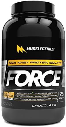 Force 100% Natural Whey Protein Isolate Chocolate 2lbs by Musclegenics Nutrition