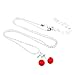 Joji Boutique Miniature Enameled Cherry Pendant Necklace with Silver Ball Chain