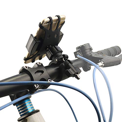 OHLPRO Bike Phone Mount,Bicycle Cell Phone Holder Universal Motorcycle Handlebar Rack with 360° Rotation Adjustable Anti Shake Silicone Bands Cycling for iPhone Samsung All 4.0"-6.0" Phones Black