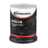 Innovera 46891 DVD+R 4.7GB 16X Discs With Spindle, Silver, 100 Per Pack
