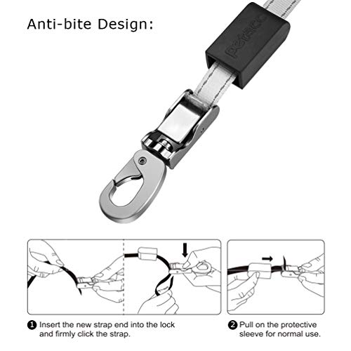 Petacc Retractable Dog Leash, Anti-bite Heavy Duty Pet Walking Leas 360Â° Tangle Free,16ft Strong Nylon Tape,One-Handed Brake, Pause, Lock