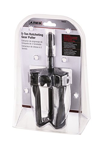 ARES 70434 | 2/3 Jaw 5-Ton Ratcheting Gear Puller | Chrome Moly Steel Construction | 4" to 5" Adjustable Range | Easily Converts to 2-Jaw or Reversible Gear Puller