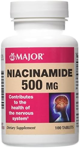 Major Niacinamide 500 mg tablets 100ct Bottle by NIACINAMIDE