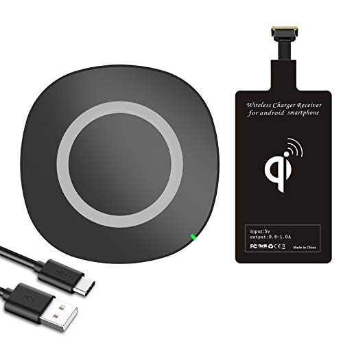 Qi Wireless Charger Pad Station with Charging Receiver Adapter