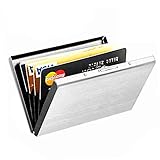 Best RFID Blocking Wallet for Men and Women, Credit Card Case Holder for Travel and Work, Top Stainless Steel Metal Slim Wallet for Credit Cards, Business Cards, and Driver License Pure