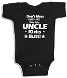 Lil Shirts Don't Mess With Me Cuz My Uncle Kicks Butt Baby Bodysuit