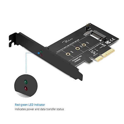 Rivo-PCI-E-Riser-PCIe-M2-PCIe-SSD-to-PCIe-Express-30-x4-Adapter-Card-Supports-M2-NGFF-PCI-e-30-20-or-10-NVMe-or-AHCI-M-Key-2280-2260-2242-2230-Solid-State-Drives
