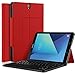 IVSO Case with Keyboard for Samsung Galaxy Tab S3 9.7, Ultra-Thin Detachable Keyboard Portfolio Stand Case/Cover for Samsung Galaxy Tab S3 9.7-Inch Tablet w/ S Pen SM-T820/SM-825 (Red)