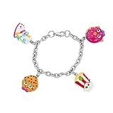 Shopkins Painted Character Charm Bracelet Sneaky Wedge, Kooky Cookie, Poppy Corn, D'Lish Donut