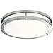 LB72118 LED Flush Mount Ceiling Light, 12 inch, 15W (150W Equivalent) Dimmable 1200lm, 3000K Warm White, Brushed Nickel Round Lighting Fixture for Kitchen, Hallway, Bathroom, Stairwell