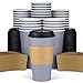 Disposable Coffee Cups With Lids - 20 oz To Go Coffee Cups (90 Set) and Tight No Leak Lids Prevent Spills. Large Paper Cup Safe For Travel Beverages. Insulated Sleeves Protect Fingers from Hot Drinks!
