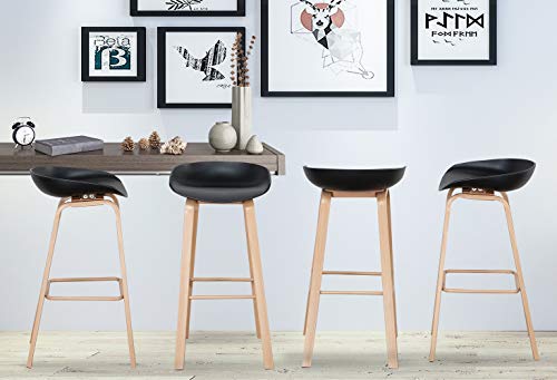 3327 2er Set Skandinavisches Design Barhocker Hochwertiger Barstuhl Retro Stuhl für Hausbar (75cm) (schwarz) – Bild 8