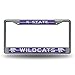 Rico NCAA Kansas State Wildcats Bling Chrome License Plate Frame with Glitter Accent, 12 x 6-Inch