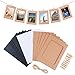 LEJHOME Paper Photo Frame, 30pcs Kraft Hanging Picture Frames Display for 4x6in Photo, Cardboard Photo Frames 30 Clothespins with 3 Ropes for Home Wall Decor, School and Office Decor