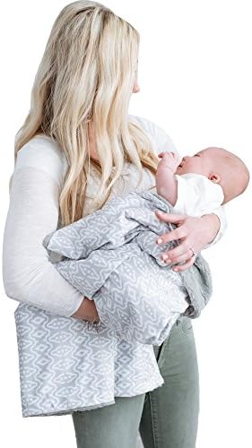 GRACED SOFT LUXURIESMinky Super Soft Baby Blankets, Receiving Blankets with Ikat Gray Printed Design