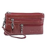 Katloo Crossbody Wristlet, Genuine Leather Purse Wallet Clutch Bag Handbag with Strap