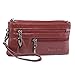 katloo Mini Cross Body Bag Cell Phone Purse for Women Genuine Leather Wristlet Wallet Clutch Purses Handbags with Shoulder Strap (Burgundy)