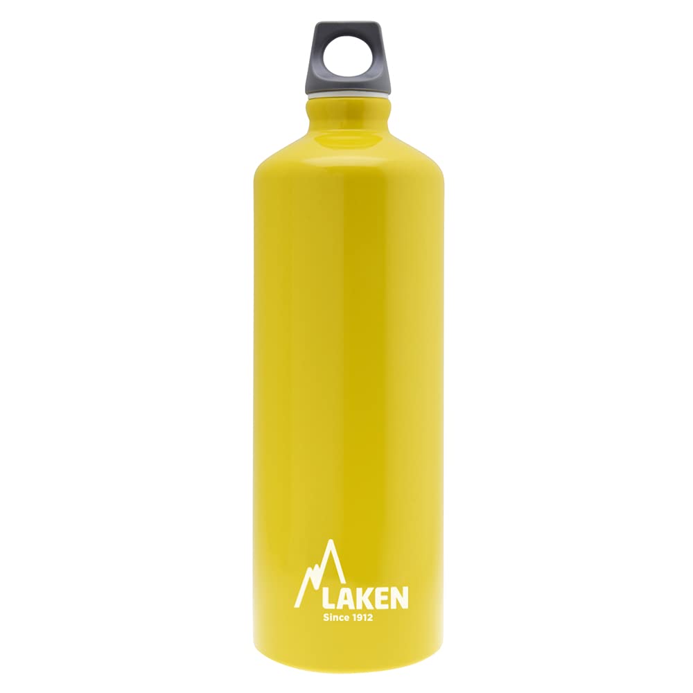 Laken Unisex Adult Aluminium Yellow, BPA Aluminium Drinking Bottle Futura 1 Litre PBA